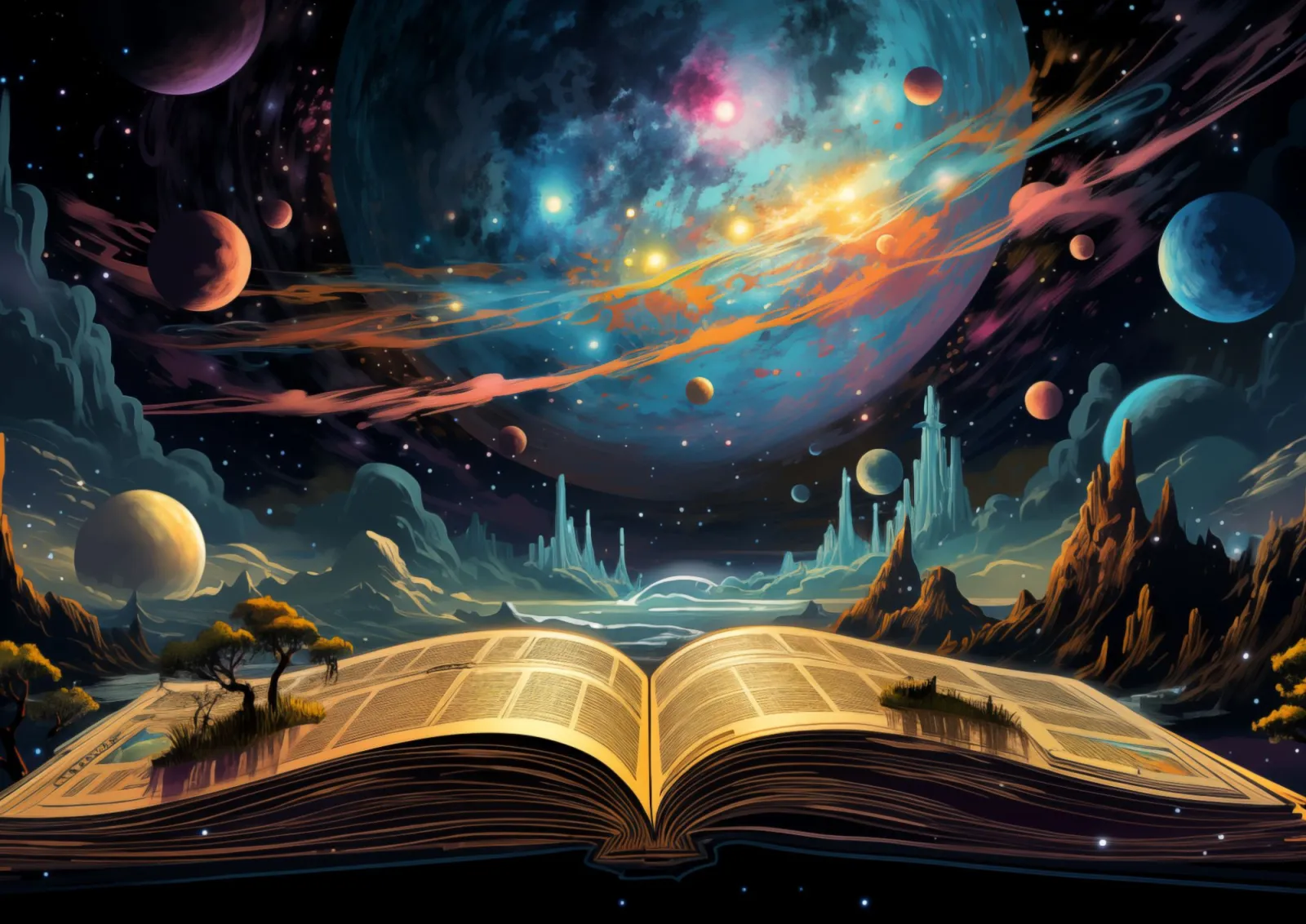 A imagem que acompanha este texto ilustra perfeitamente a essência de "O Despertar do Universo Consciente" de Marcelo Gleiser. Ela representa a vastidão do universo e a conexão profunda entre a nossa compreensão do cosmos e a riqueza da nossa experiência humana. O livro aberto no primeiro plano simboliza o conhecimento e a exploração científica, enquanto a paisagem cósmica ao fundo reflete a imensidão e a beleza misteriosa do universo.